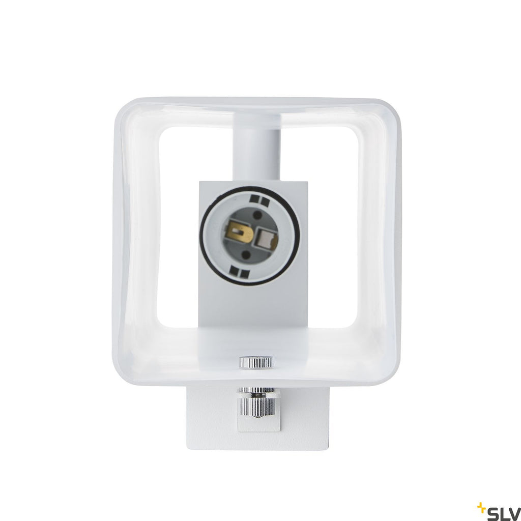 SLV QUADRASS SPOT indoor surface-mounted wall light with LED spotlight and E27 socket white 1003429