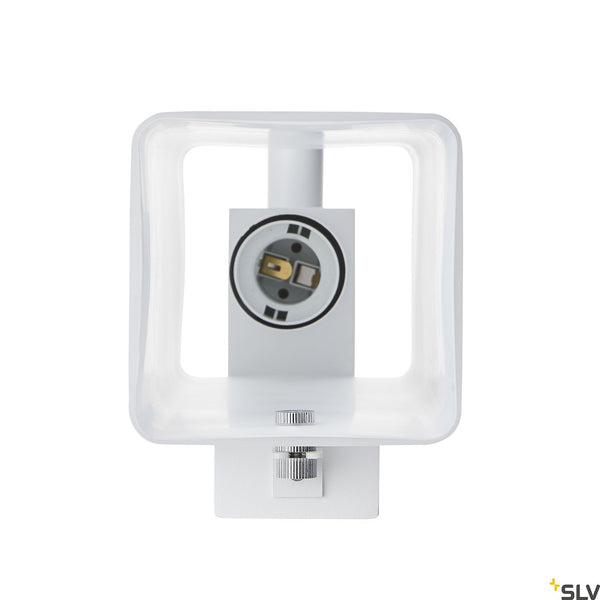 SLV QUADRASS SPOT indoor surface-mounted wall light with LED spotlight and E27 socket white 1003429