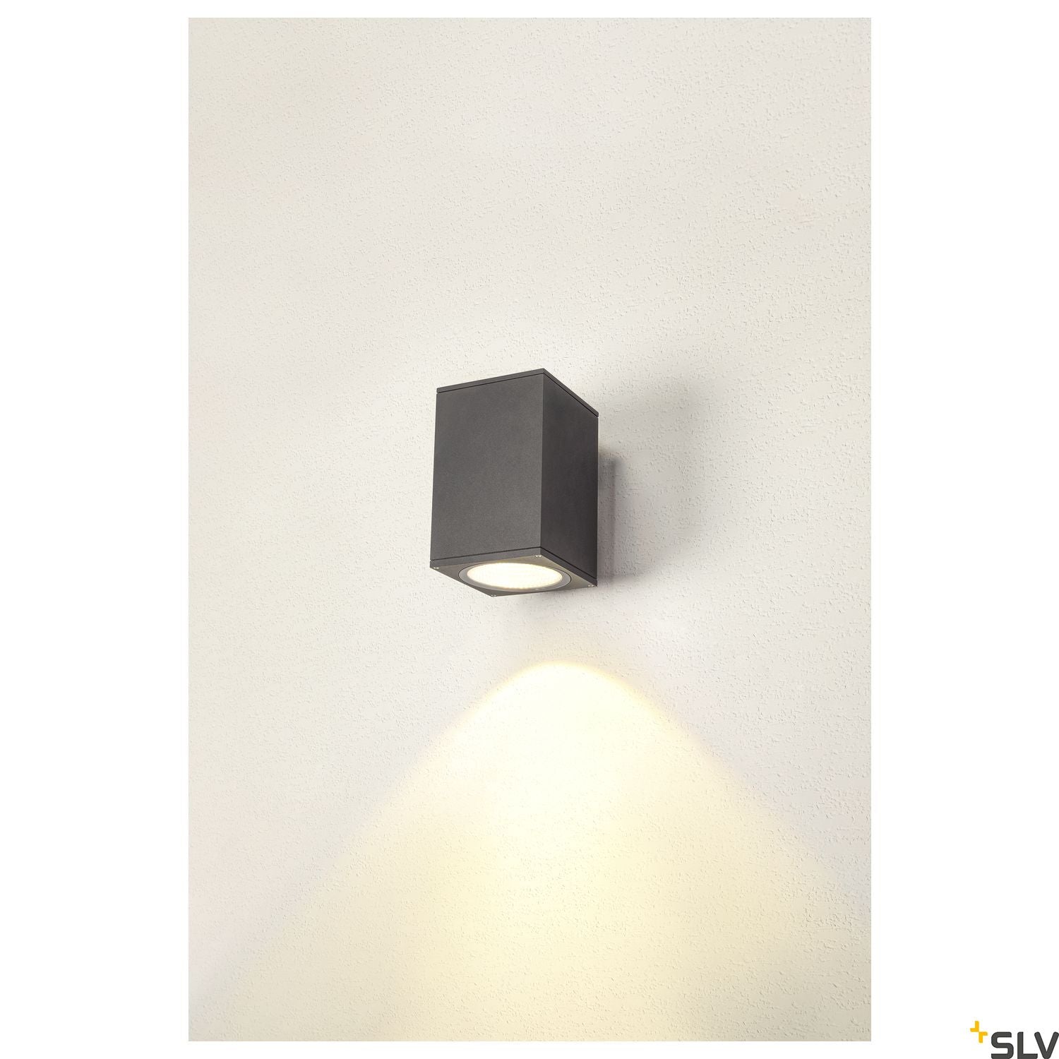SLV ENOLA SQUARE L single outdoor LED surface-mounted wall light anthracite CCT 3000/4000K 1003437