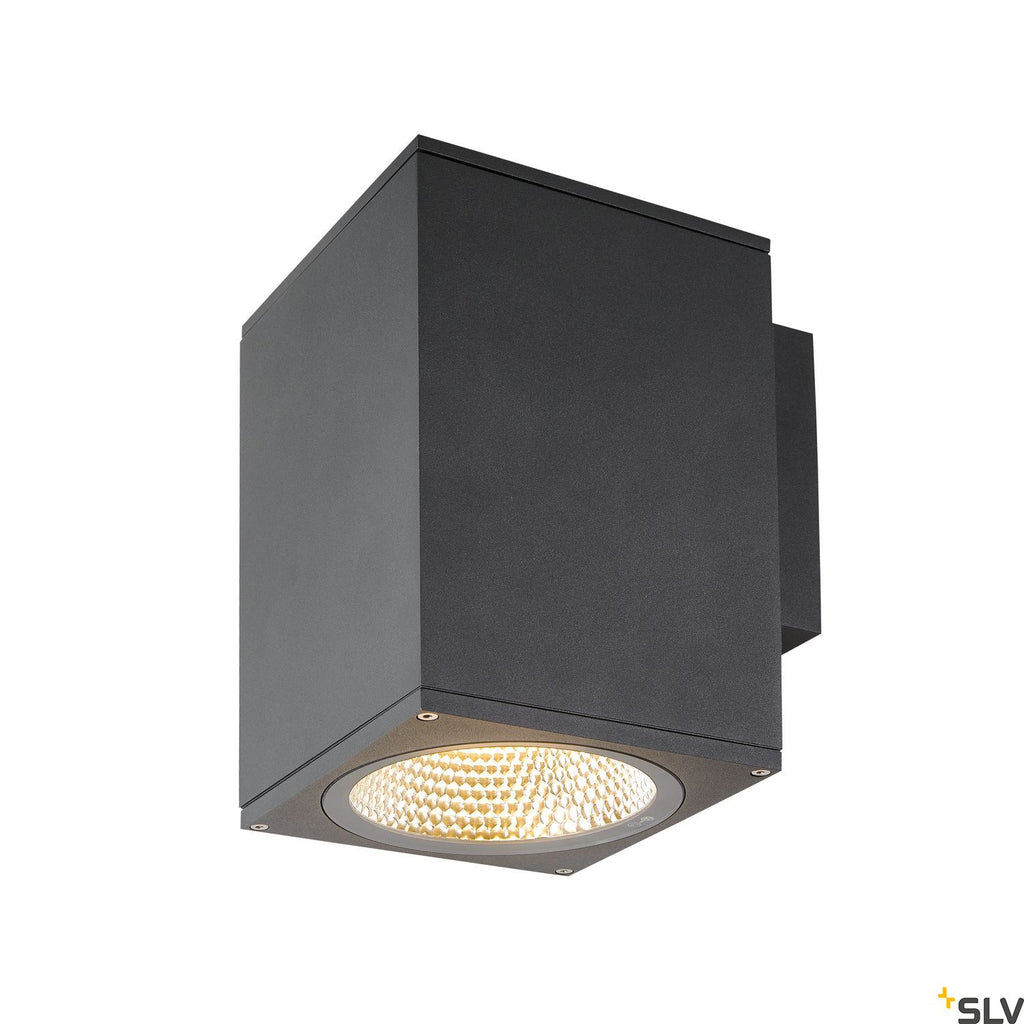 SLV ENOLA SQUARE L single outdoor LED surface-mounted wall light anthracite CCT 3000/4000K 1003437