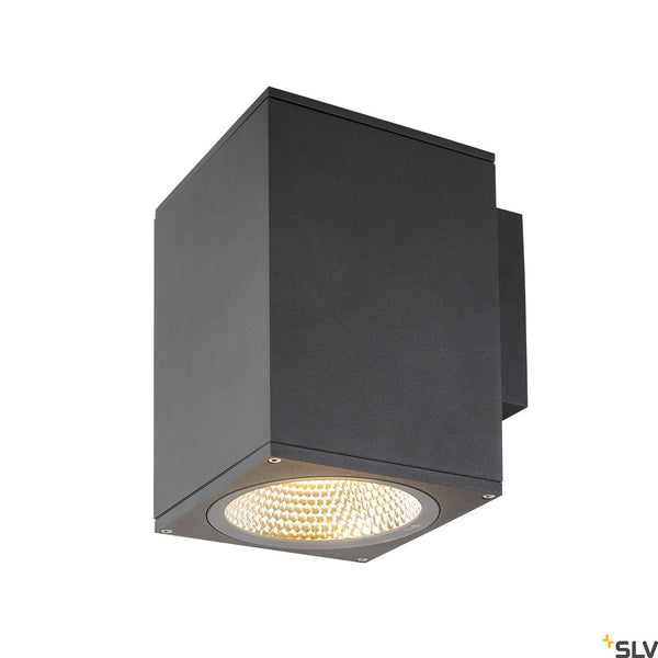 SLV ENOLA SQUARE L single outdoor LED surface-mounted wall light anthracite CCT 3000/4000K 1003437