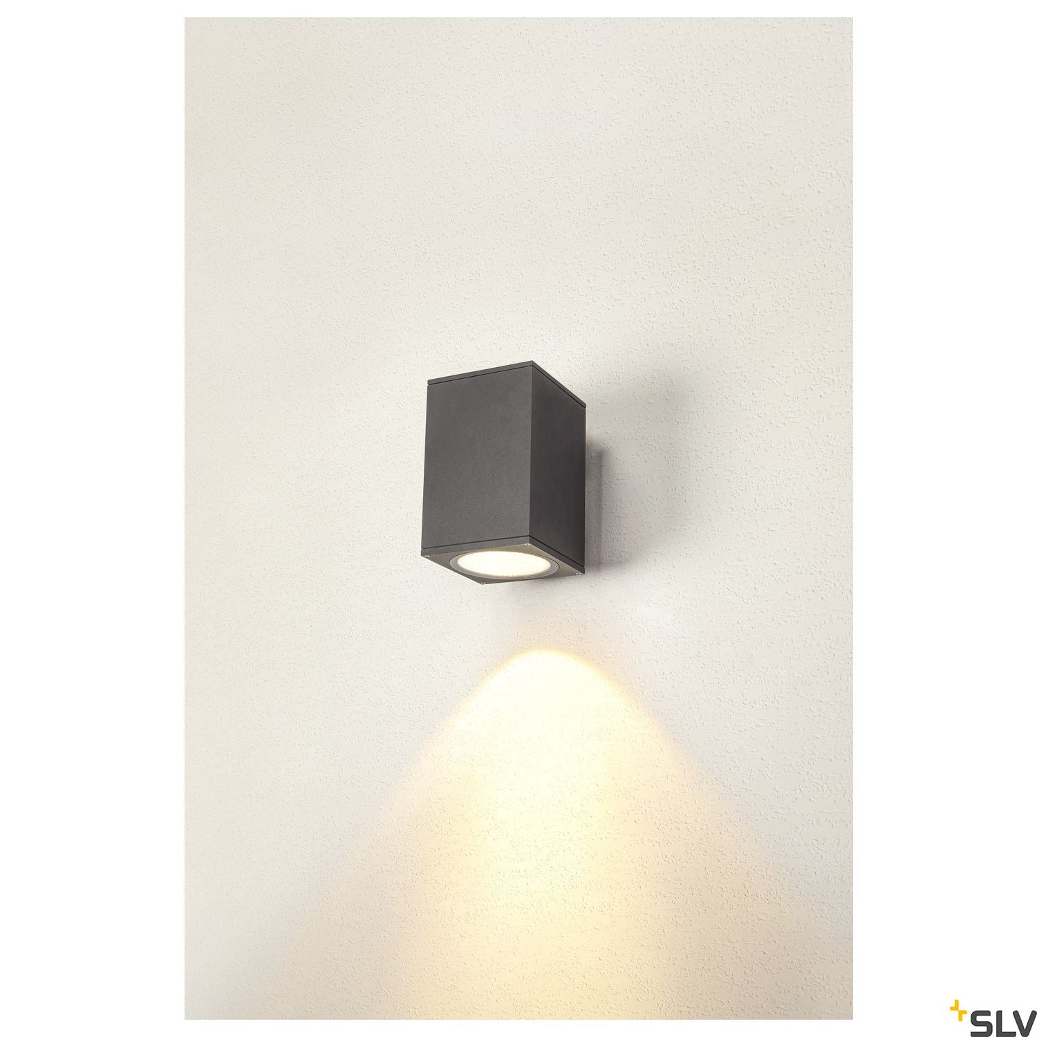 SLV ENOLA SQUARE L single outdoor LED surface-mounted wall light anthracite CCT 3000/4000K 1003437