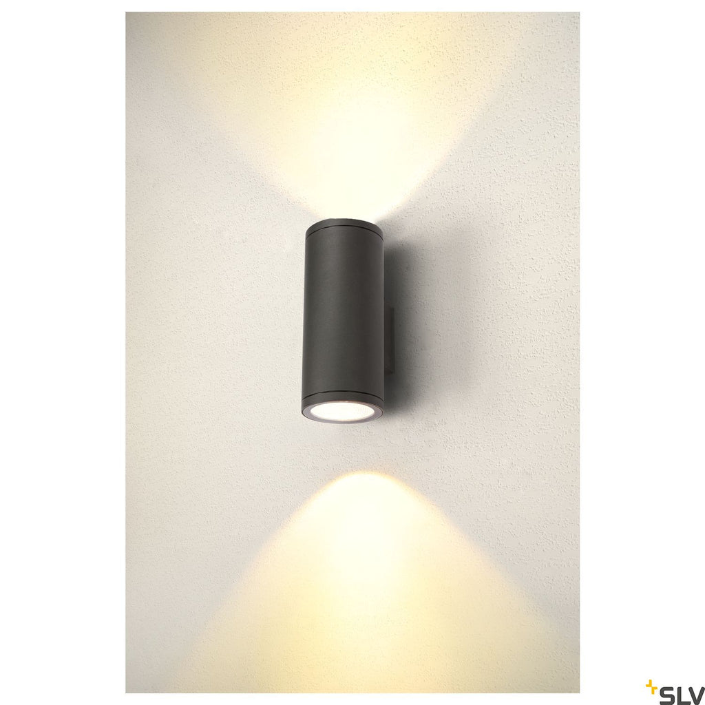 SLV ENOLA ROUND UP/DOWN L outdoor LED surface-mounted wall light anthracite CCT 3000/4000K 1003441