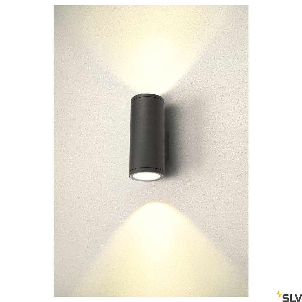SLV ENOLA ROUND UP/DOWN L outdoor LED surface-mounted wall light anthracite CCT 3000/4000K 1003441