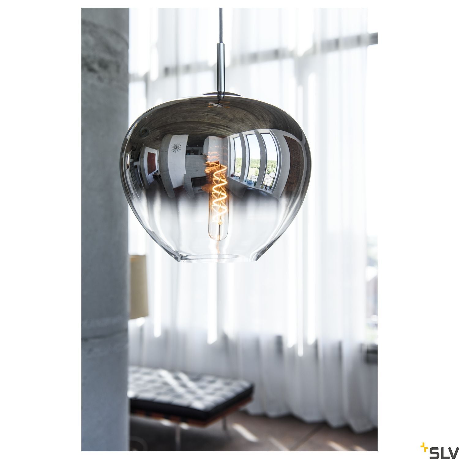 SLV PANTILO CONVEX 29 indoor pendant E27 chrome 1003443
