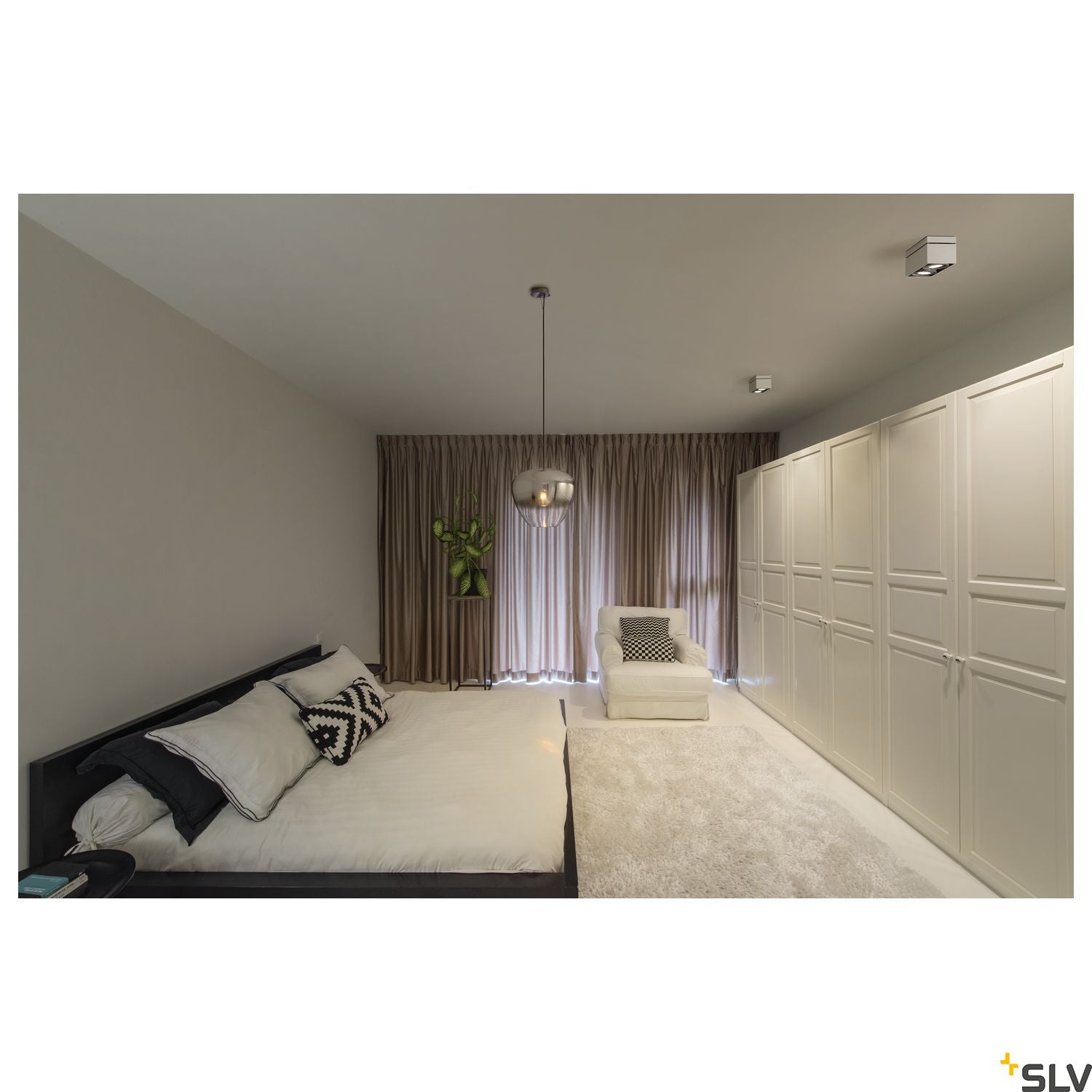 SLV KARDAMOD SURFACE SQUARE ES111 DOUBLE ceiling light, square, white, 2xGU10, max. 2x75W 117111