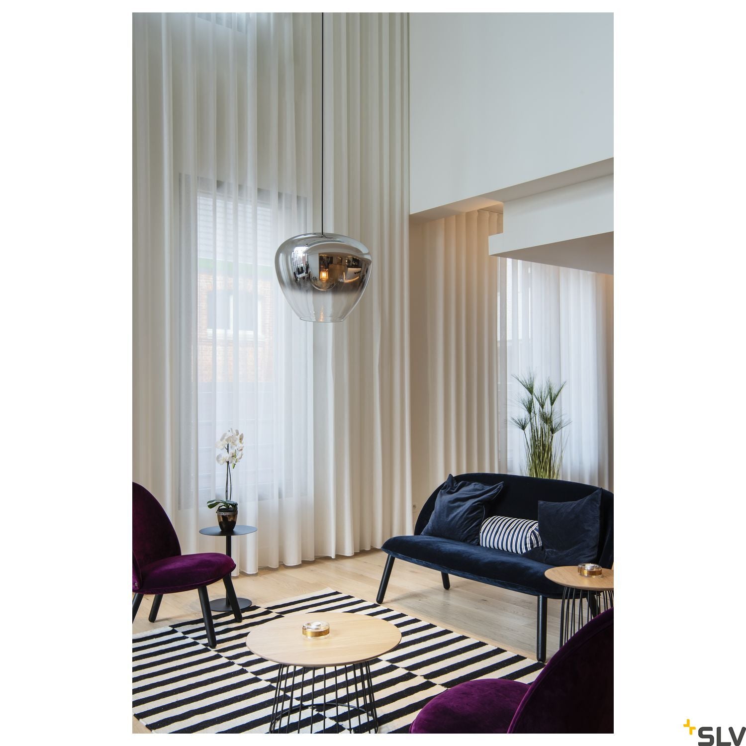 SLV PANTILO CONVEX 40 indoor pendant E27 chrome 1003444