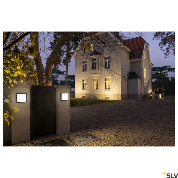 SLV AINOS SQUARE SENSOR outdoor LED surface-mounted wall and ceiling light anthracite CCT switch 3000/4000K 1003452