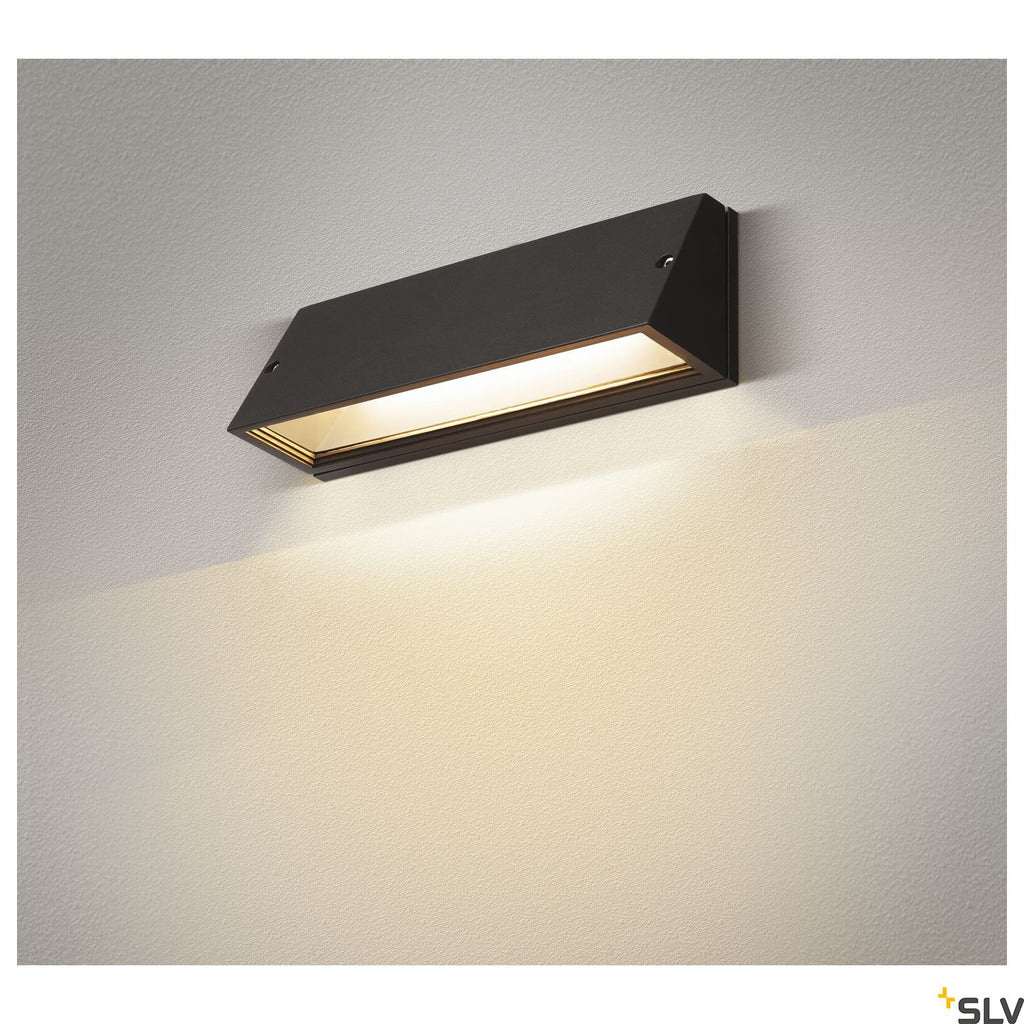 SLV PEMA® outdoor LED surface-mounted wall light black CCT switch 3000/4000K 1003453