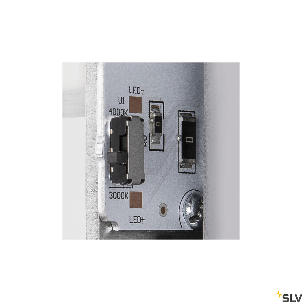 SLV PEMA® outdoor LED surface-mounted wall light grey CCT switch 3000/4000K 1003454