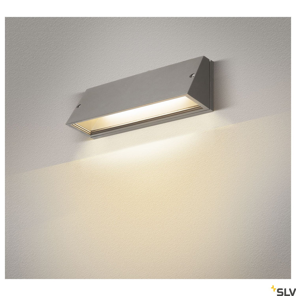 SLV PEMA® outdoor LED surface-mounted wall light grey CCT switch 3000/4000K 1003454