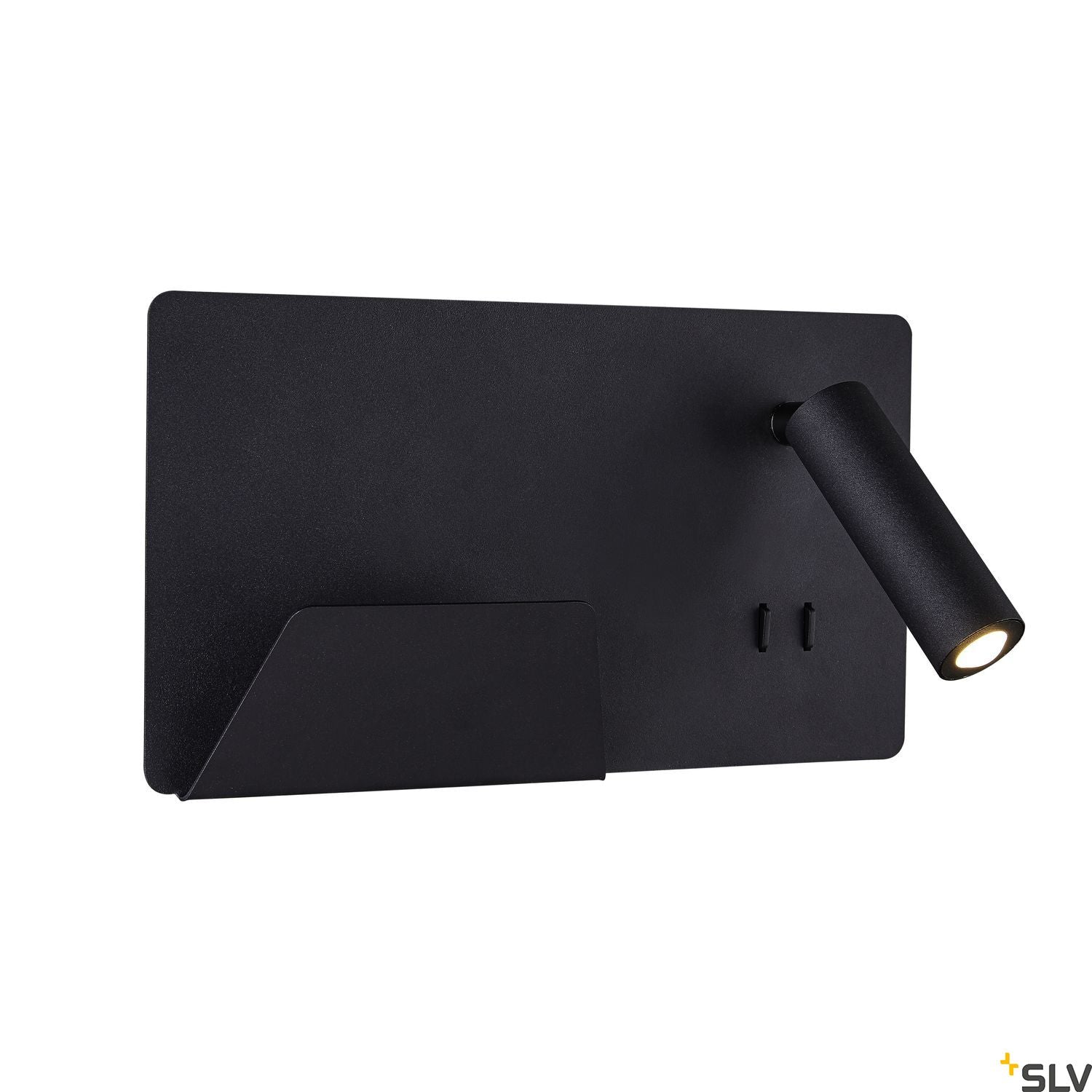 SLV SOMNILA SPOT indoor LED surface-mounted wall light 3000K black version left incl. USB connection 1003455