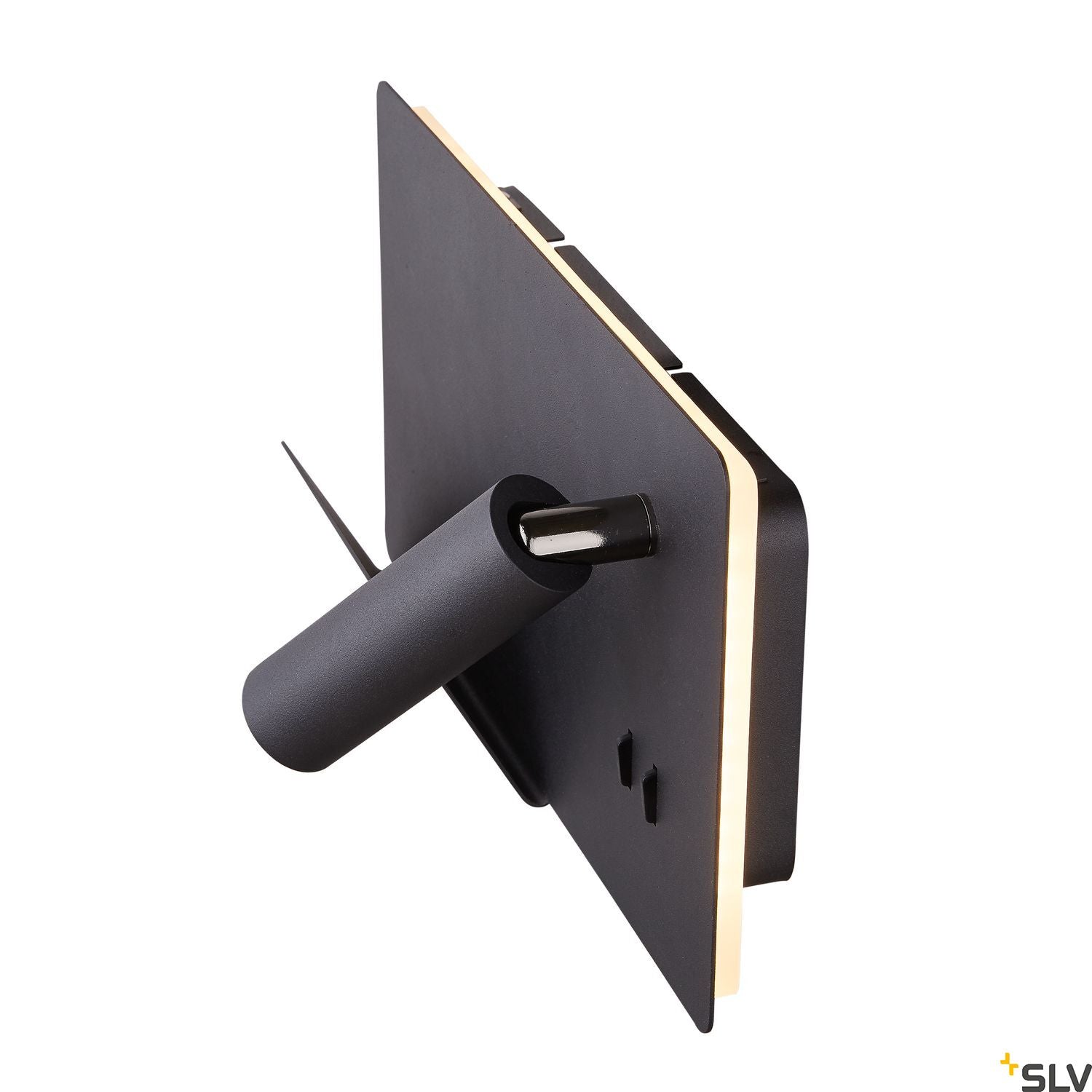 SLV SOMNILA SPOT indoor LED surface-mounted wall light 3000K black version left incl. USB connection 1003455