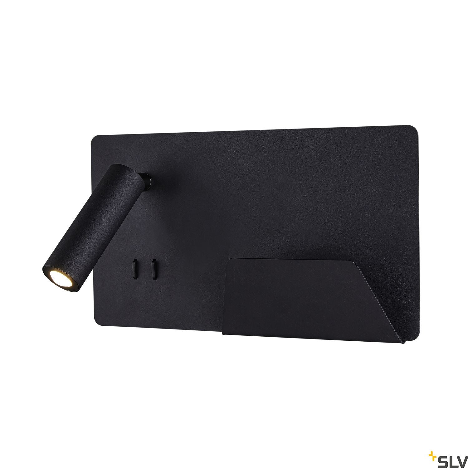 SLV SOMNILA SPOT indoor LED surface-mounted wall light 3000K black version right incl. USB connection 1003456
