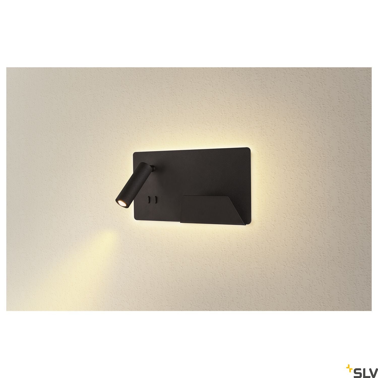 SLV SOMNILA SPOT indoor LED surface-mounted wall light 3000K black version right incl. USB connection 1003456