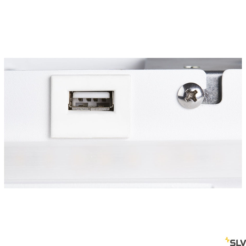 SLV SOMNILA SPOT indoor LED surface-mounted wall light 3000K white version left incl. USB connection 1003457