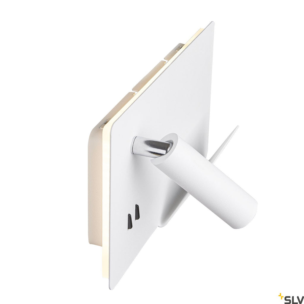 SLV SOMNILA SPOT indoor LED surface-mounted wall light 3000K white version right incl. USB connection 1003458