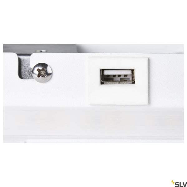 SLV SOMNILA SPOT indoor LED surface-mounted wall light 3000K white version right incl. USB connection 1003458