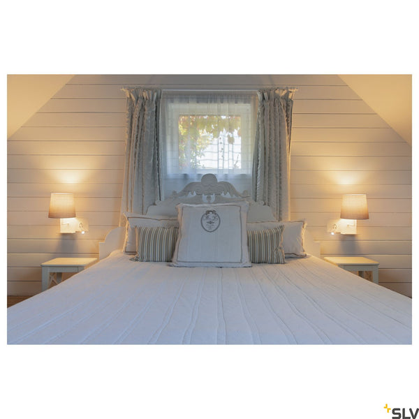 SLV SOMNILA FLEX indoor LED surface-mounted wall light 3000K white version right incl. USB connection 1003460