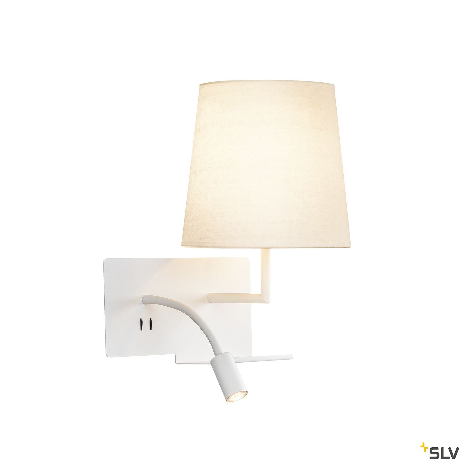 SLV SOMNILA FLEX indoor LED surface-mounted wall light 3000K white version right incl. USB connection 1003460