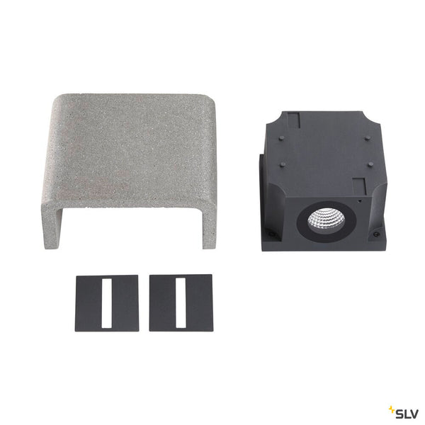 SLV MANA OUT WL, Wall-mounted light set grey/anthracite 11W 650lm 3000K CRI80 60° Phase cut-off 1003470
