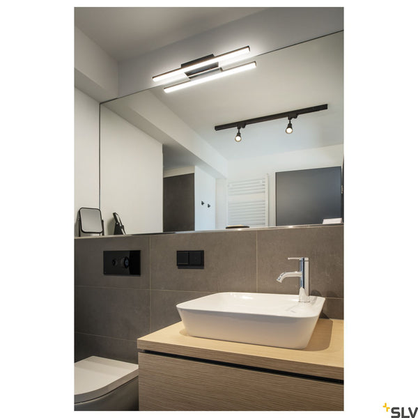 SLV GLENOS® 60, indoor LED mirror light black CCT switch 3000/4000K 1003506