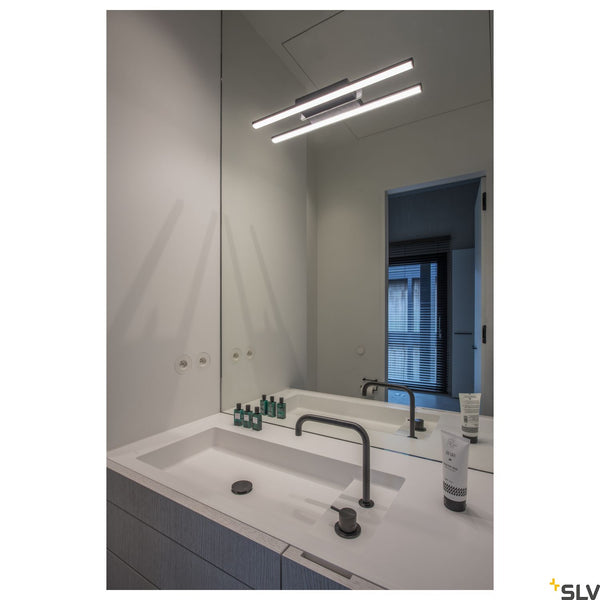 SLV GLENOS® 60, indoor LED mirror light black CCT switch 3000/4000K 1003506