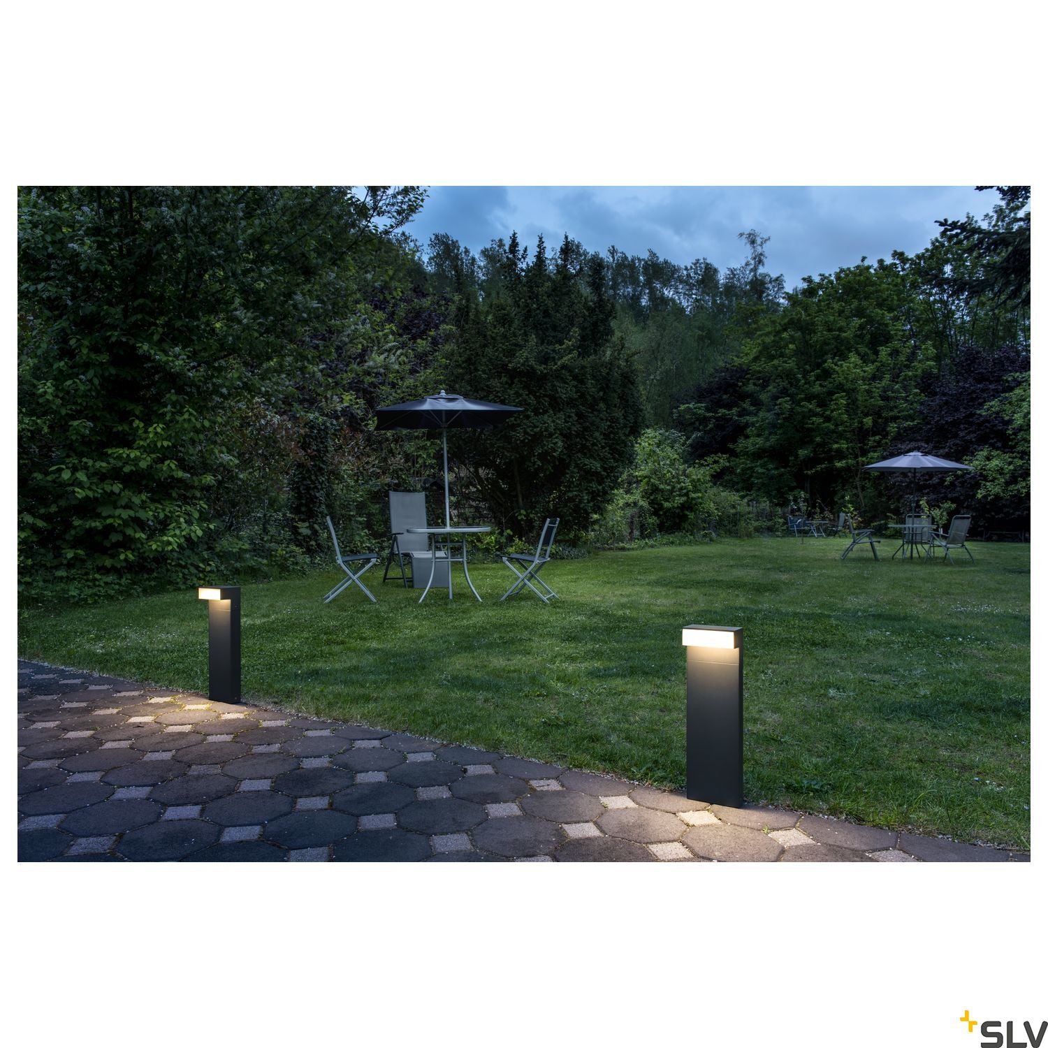 SLV L-LINE OUT 50 FL POLE Outdoor LED free-standing light horizontal anthracite CCT switch 3000/4000K 1003537