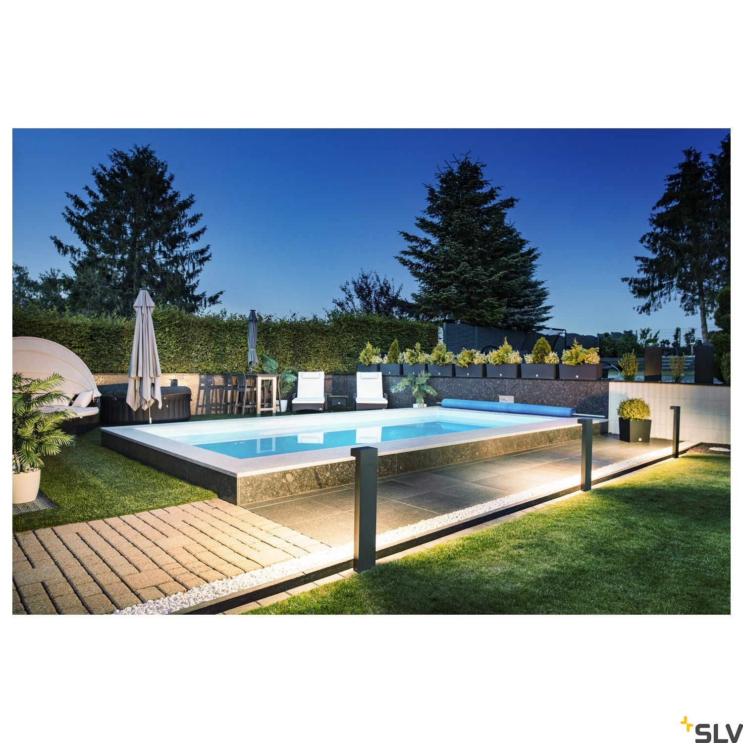 SLV L-LINE OUT 80 FL POLE Outdoor LED free-standing light horizontal anthracite CCT switch 3000/4000K 1003538