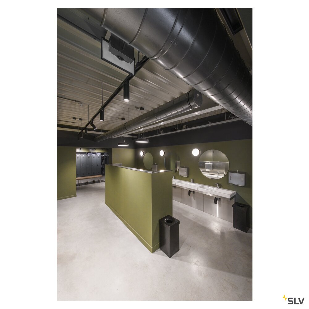 SLV MEDO® PRO 40, wall- and ceiling-mounted light, round, 3000/4000K, 19W, trailing-edge phase, 80°, UGR<19, black 1007296