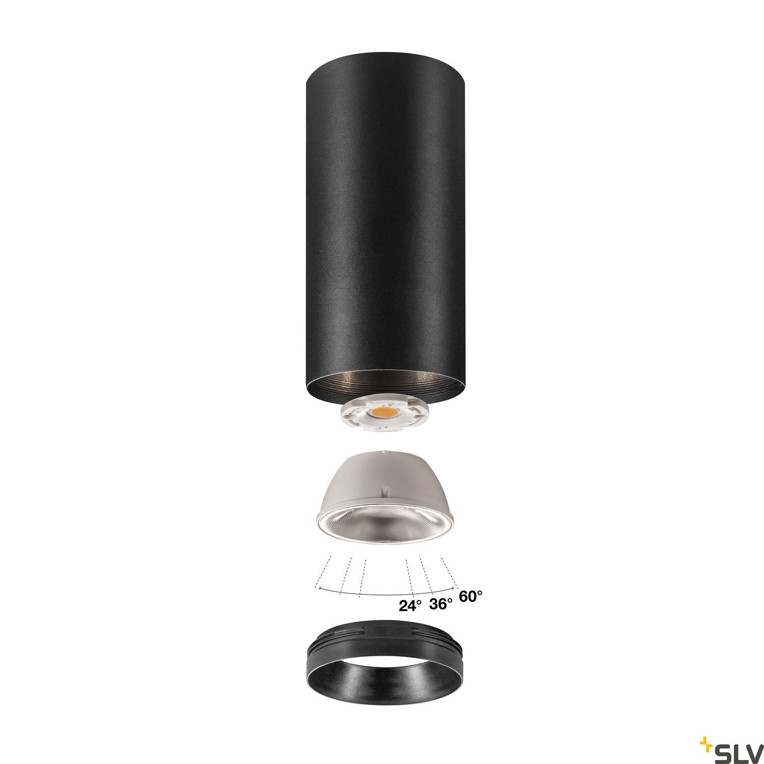 SLV NUMINOS Dimmable Indoor LED recessed ceiling light black/black 3000K 36° 1004323