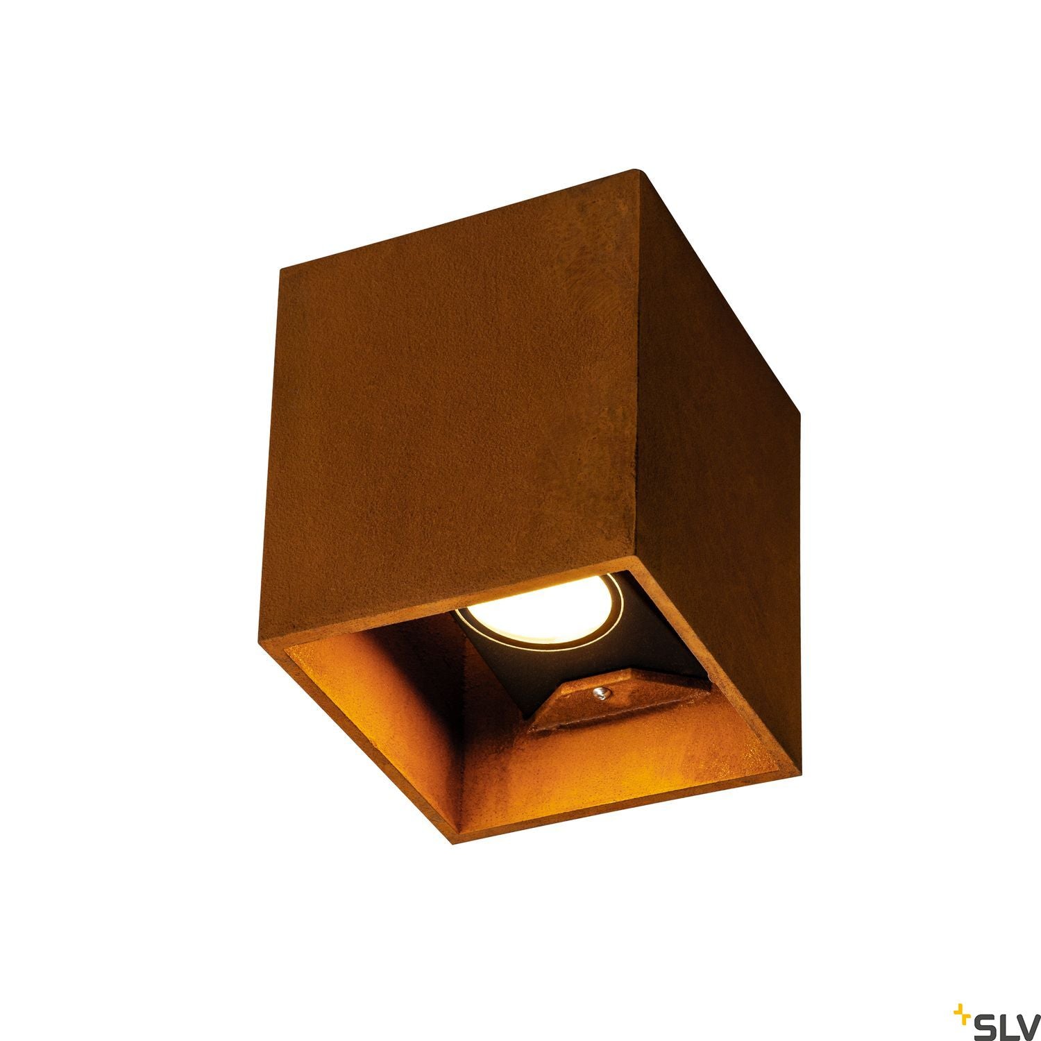 SLV RUSTY® UP/DOWN outdoor LED surface-mounted wall light square rust CCT switch 3000/4000K 1004650