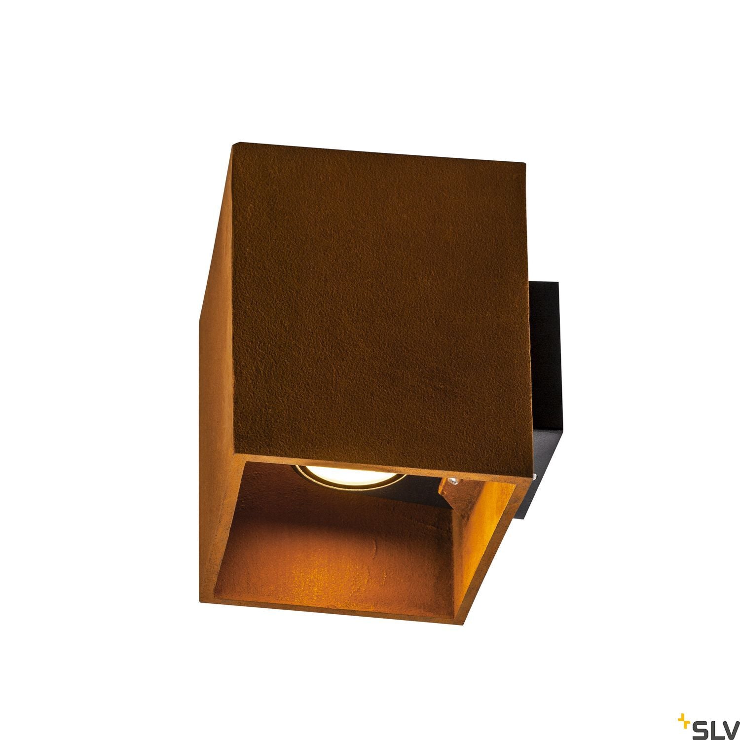 SLV RUSTY® UP/DOWN outdoor LED surface-mounted wall light square rust CCT switch 3000/4000K 1004650
