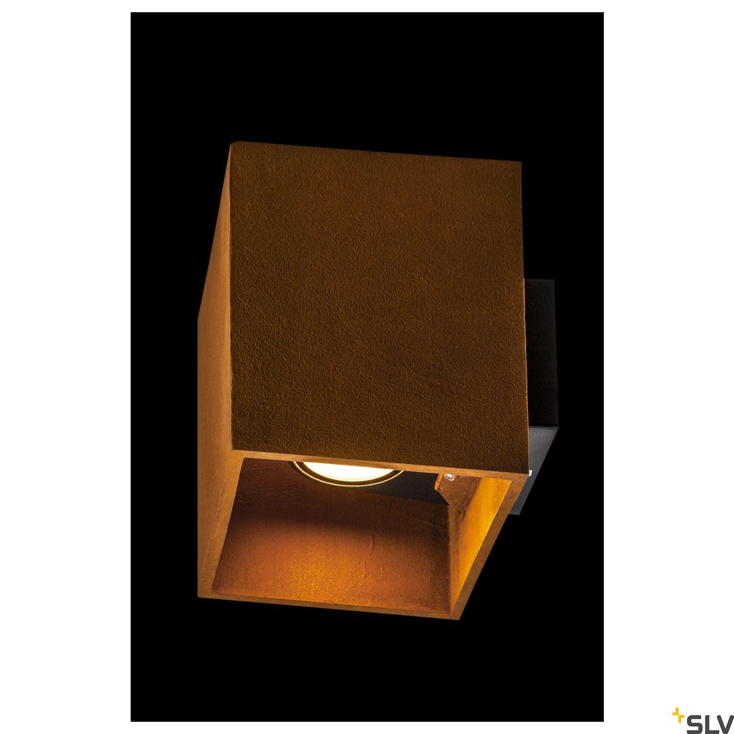 SLV RUSTY® UP/DOWN outdoor LED surface-mounted wall light square rust CCT switch 3000/4000K 1004650