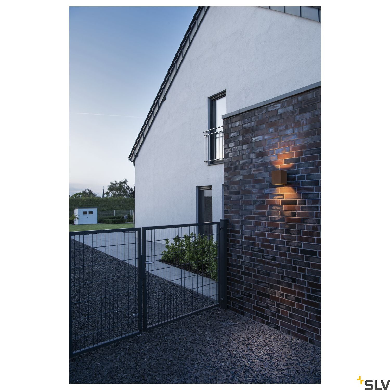 SLV RUSTY® UP/DOWN outdoor LED surface-mounted wall light square rust CCT switch 3000/4000K 1004650