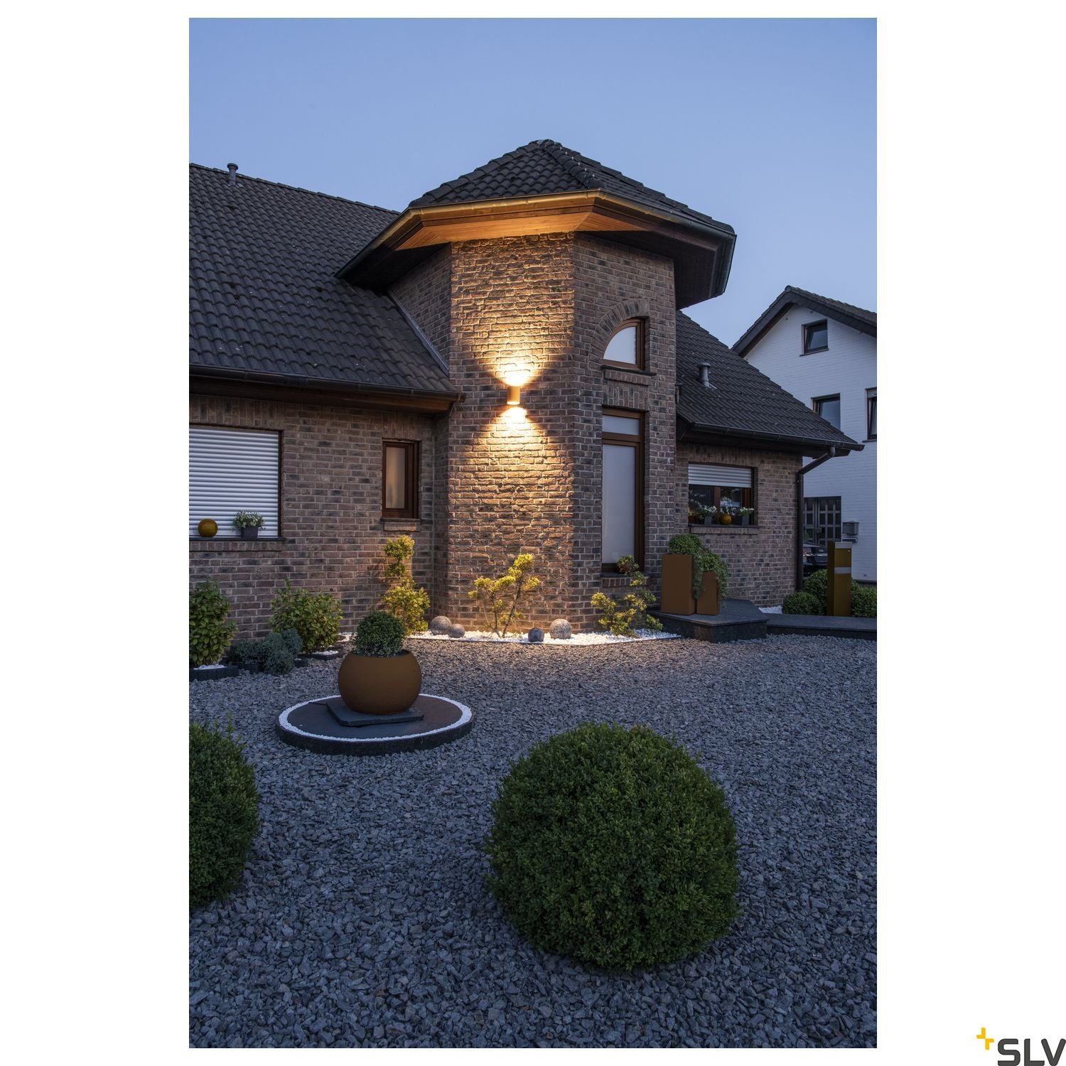 SLV RUSTY® UP/DOWN outdoor LED surface-mounted wall light round rust CCT switch 3000/4000K 1004651