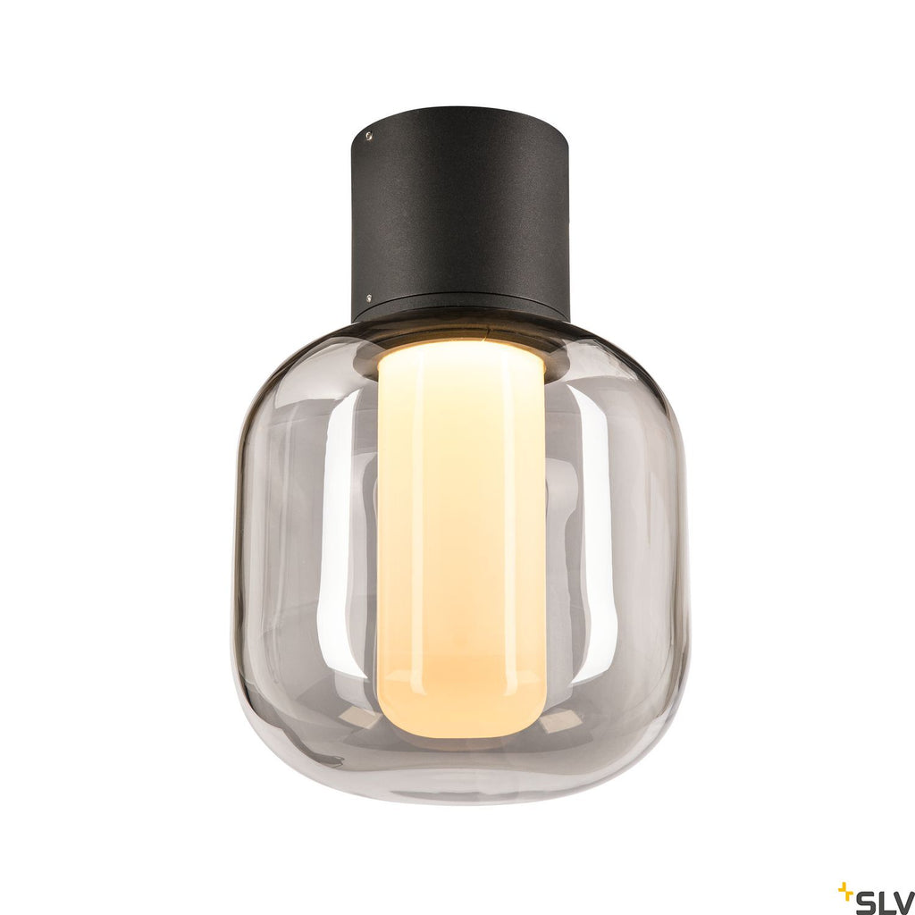 SLV OVALISK CL LED Outdoor ceiling-mounted ceiling light anthracite CCT switch 3000/4000K 1004677