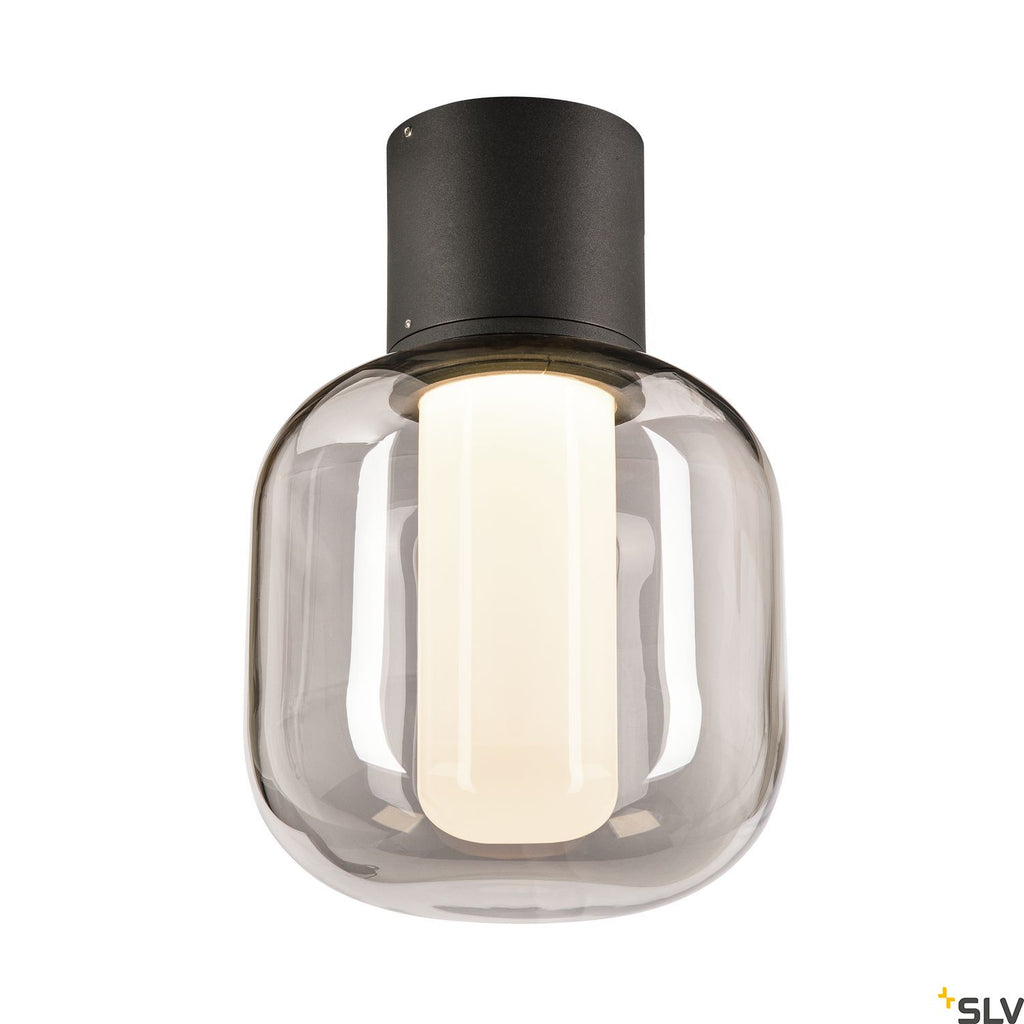 SLV OVALISK CL LED Outdoor ceiling-mounted ceiling light anthracite CCT switch 3000/4000K 1004677