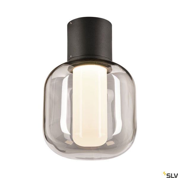 SLV OVALISK CL LED Outdoor ceiling-mounted ceiling light anthracite CCT switch 3000/4000K 1004677