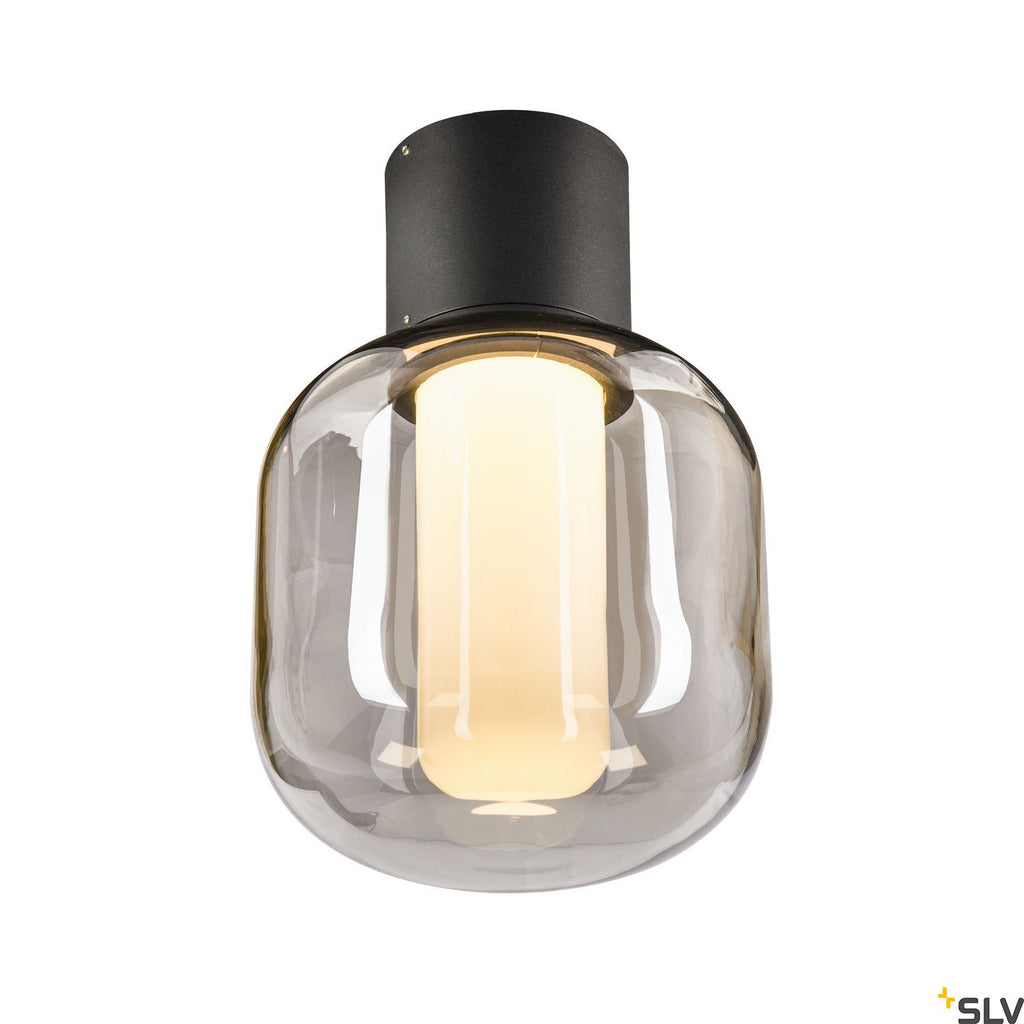 SLV OVALISK CL LED Outdoor ceiling-mounted ceiling light anthracite CCT switch 3000/4000K 1004677