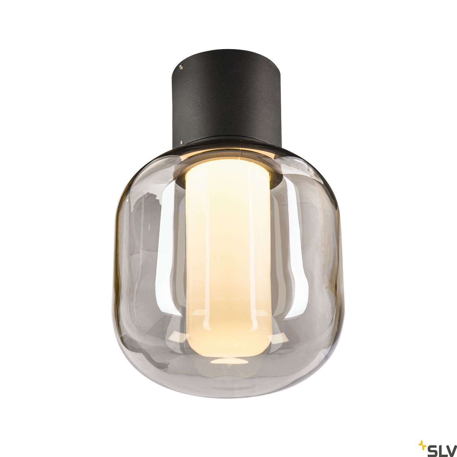 SLV OVALISK CL LED Outdoor ceiling-mounted ceiling light anthracite CCT switch 3000/4000K 1004677