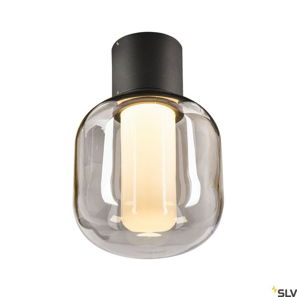 SLV OVALISK CL LED Outdoor ceiling-mounted ceiling light anthracite CCT switch 3000/4000K 1004677