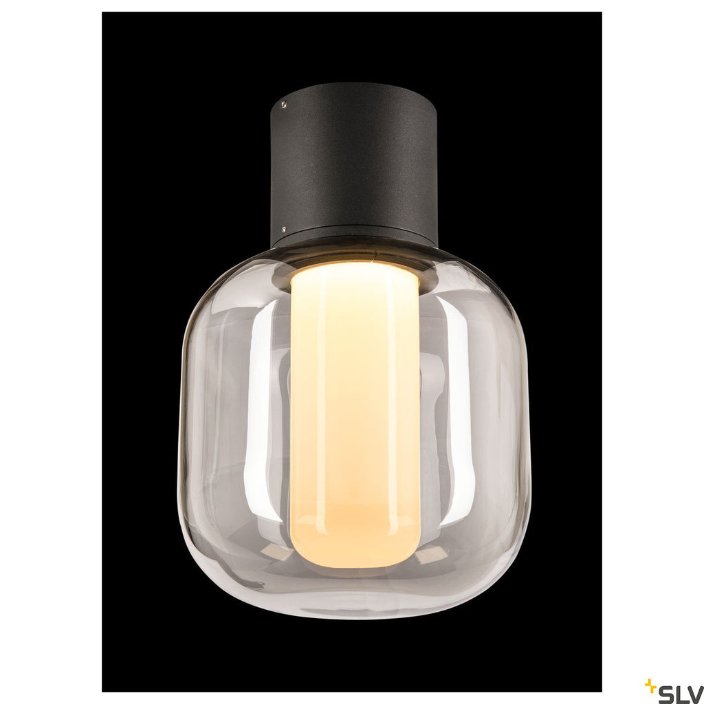 SLV OVALISK CL LED Outdoor ceiling-mounted ceiling light anthracite CCT switch 3000/4000K 1004677