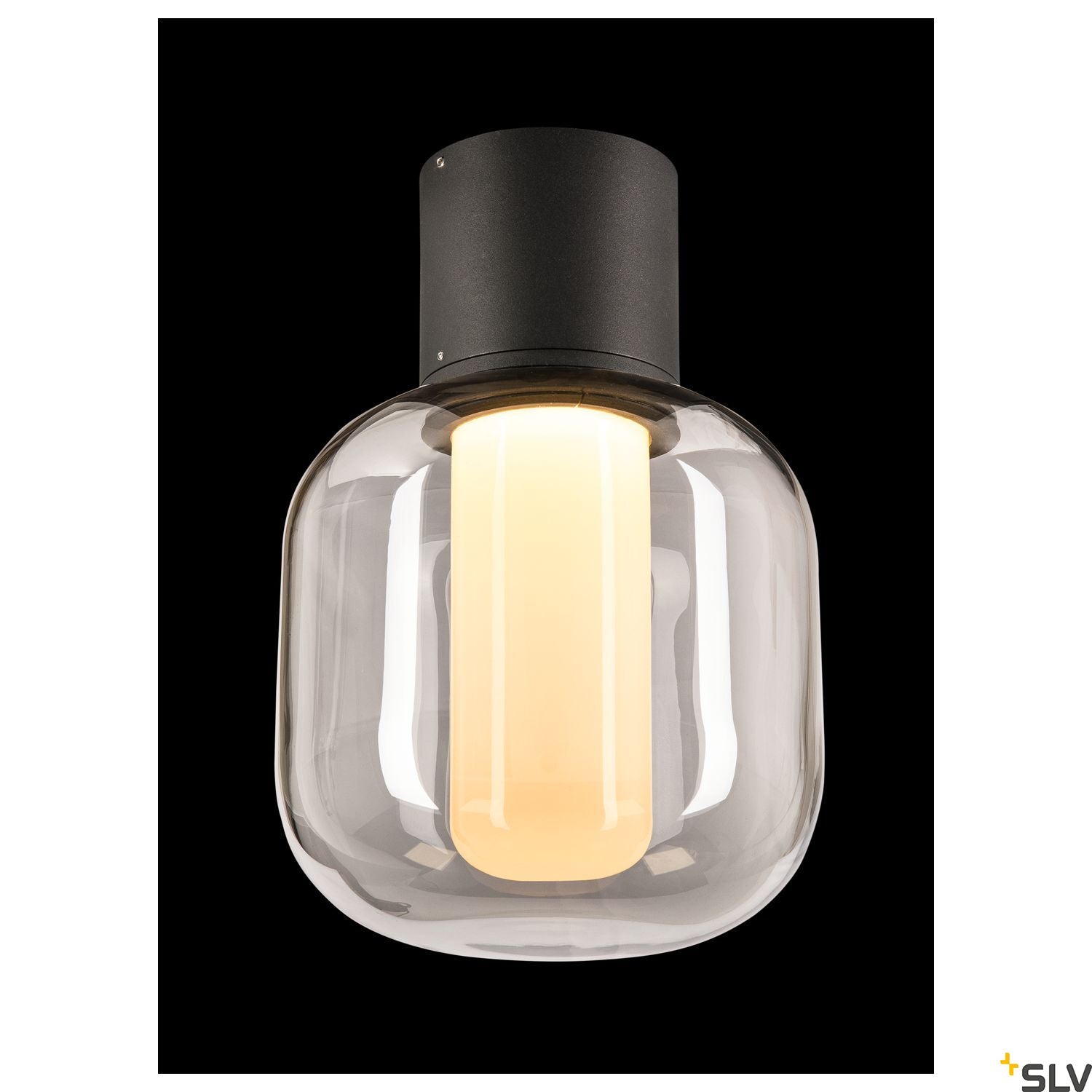 SLV OVALISK CL LED Outdoor ceiling-mounted ceiling light anthracite CCT switch 3000/4000K 1004677