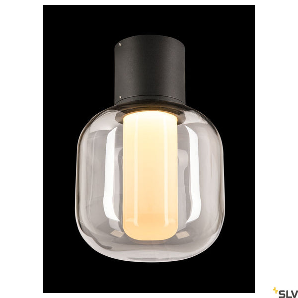 SLV OVALISK CL LED Outdoor ceiling-mounted ceiling light anthracite CCT switch 3000/4000K 1004677