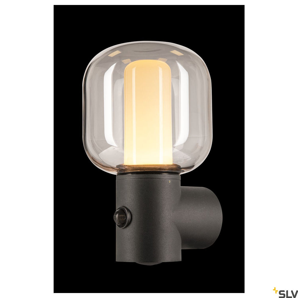 SLV OVALISK WL Sensor Outdoor LED ceiling-mounted light anthracite CCT switch 3000/4000K 1004679