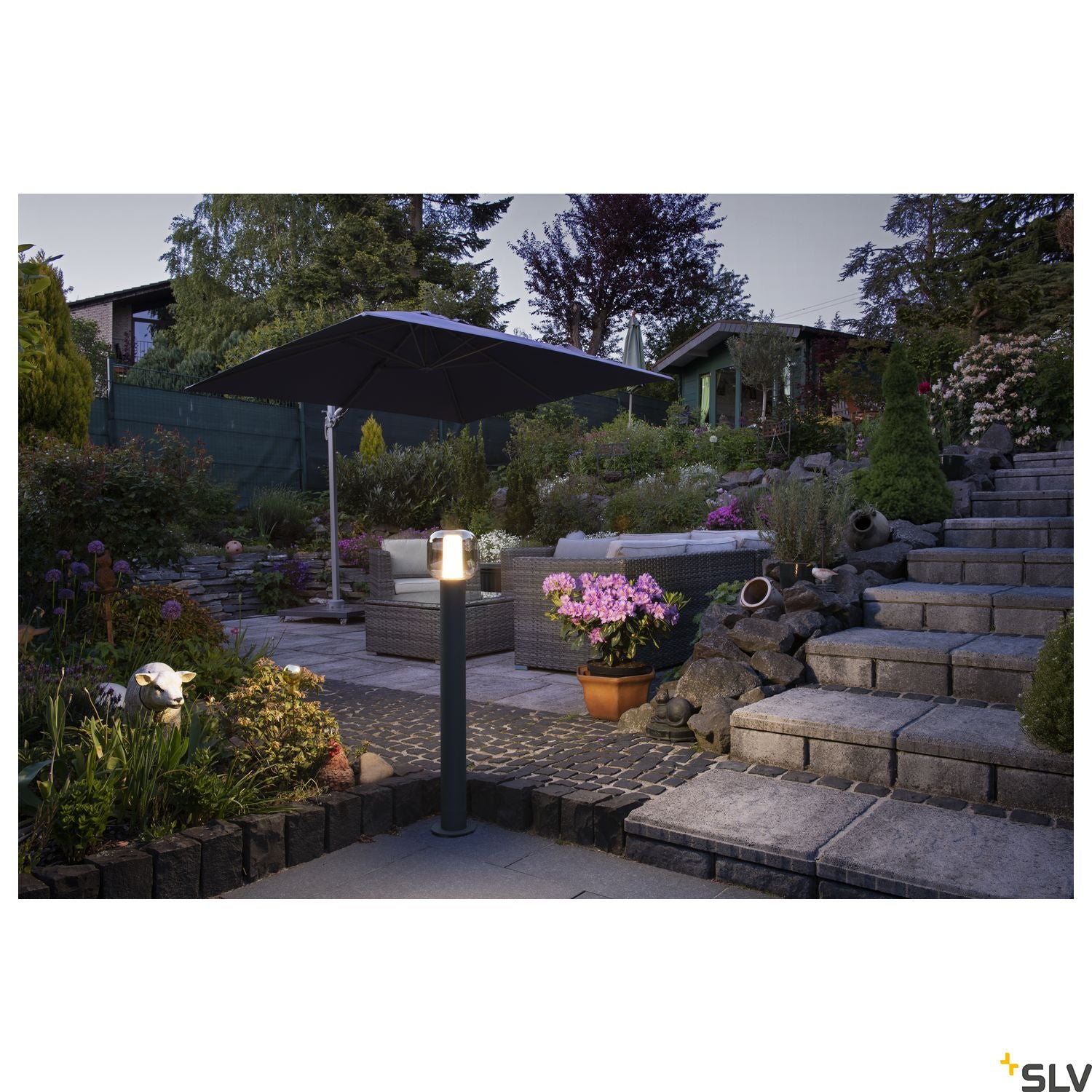 SLV OVALISK 100 FL Outdoor LED free-standing light anthracite CCT switch 3000/4000K 1004681