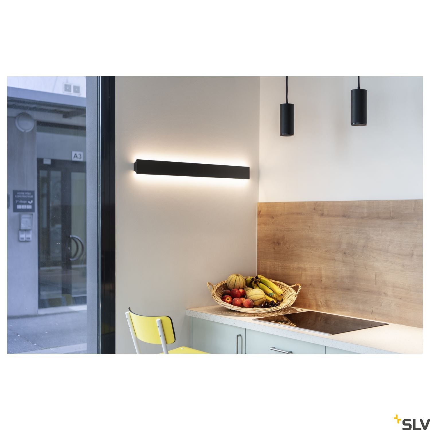 SLV DIRETO 90 WL Indoor LED wall-mounted light black CCT switch 2700/3000K 1004742