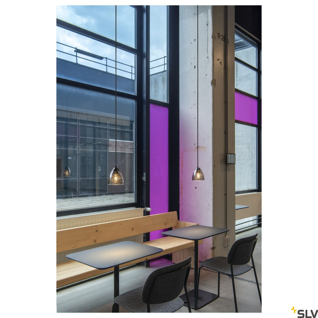 SLV PARA CONE GL GU10, black / transparent pendant light 1006159