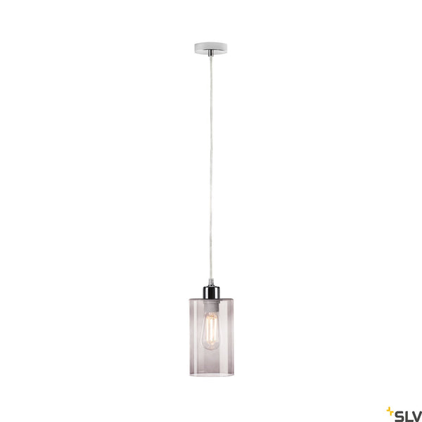 SLV FENDA E27 pendant, chrome, without canopy, without shade, open cable 132662